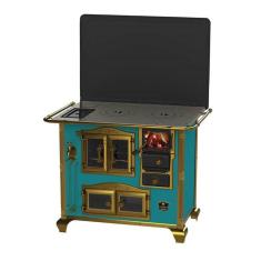 Fogao a Lenha N 2 Gab Imperador Vitreo Turquesa com Tampa