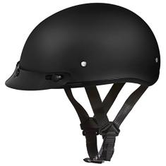 Daytona Helmets Capacete de motocicleta Half Skull Cap ? Aprovado pelo DOT [preto opaco] [G] [com viseira]