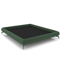Cama Queen Base Box 158x198cm Pés de Ferro Cold P02 Veludo Verde - Mpozenato
