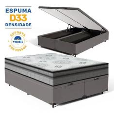 Cama Box Baú com Colchão de Espuma D33 Anjos Pillow In Ortosleep Queen