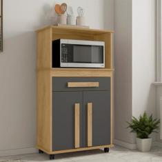 Armário Multiuso Toronto com 2 Portas 1 Gaveta e Nicho para Micro-Onda