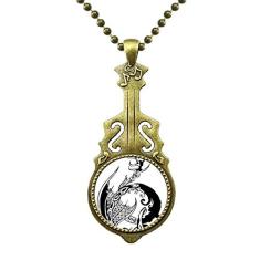 DIYthinker Colar tradicional da China com pintura de dragão, joia antiga com pingente de música