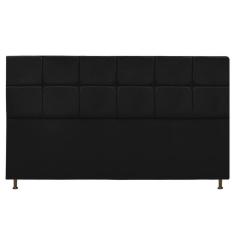 Cabeceira Estofada Damares 195 Cm King Size com Botonê Preto