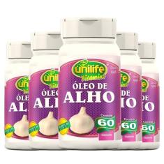 KIT C/5 Un. Suplemento Óleo De Alho 350mg 60 Cápsulas - Unilife