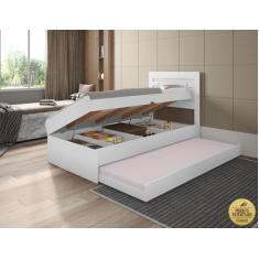 Cama bau com auxiliar mdf/mdp framar larissa branca