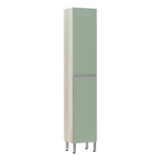 Paneleiro 40 Cm Raso 2 Portas Lis Legno Crema Com Verde Jade - LUCIANE