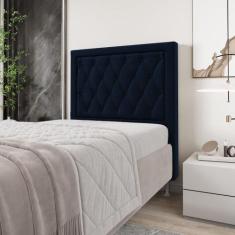 Cabeceira Centaurus 90 / Suede Azul Marinho  - ARADECOR, Azul Marinho,