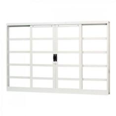 Janela de Aço de Correr 120x120cm 4 Folhas com Vidro Liso Minas Sul Mg