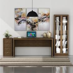 Kit 3 Peças Com Mesa Para Escritório, Armário 2 Portas E Gave