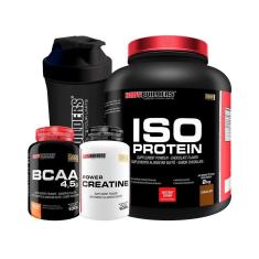KIT Iso Protein 2kg +  Creatina 100g + BCAA 100g + Coqueteleira - Bodybuilders-Unissex