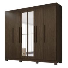 Guarda-roupa De Casal 100% Mdf 6 Portas 4 Gavetas Inglaterra Com Espelho