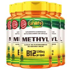 Kit 5 Vitamina B12 ? Metilcobalamina Unilife 60 Cápsulas
