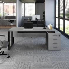 Mesa Escritório Diretor 1,70m a 1,92m 4 Gavetas Pé Metal F5 - F5 Offic