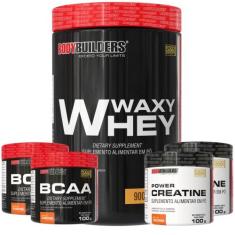 Kit Whey Protein Waxy Whey Pote 900g 2x BCAA 100g 2x Power Creatina 10