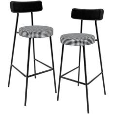 Kit 02 Banquetas Alta Cozinha Sala Jantar Em Aço Milão L02 material si