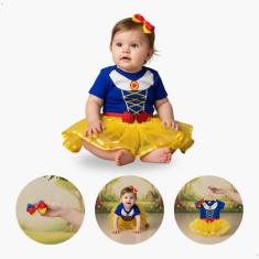 Body Fantasia de Bebe Branca de Neve Lacinho Sainha Faixa - KIDSBEHAPP