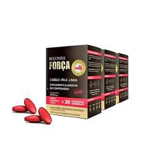 Kit Suplemento Bio Extratus Força Para Cabelos, Pele e Unha - 60 comprimidos - 3 Unidades