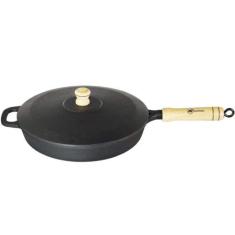 Frigideira Sauteuse Ferro Fundido Tampa Ferro Santana 26 Cm
