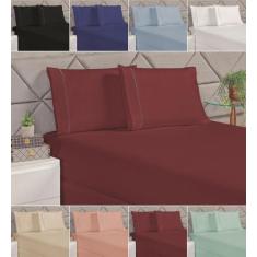 jogo lençol camas box casal lencois p quarto toque macio fronha lisa m