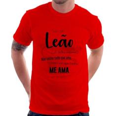 Camiseta Sou de Leão - Foca na Moda, Vermelho, G