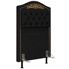 Cabeceira Cama Box Solteiro 90Cm Corano Preto