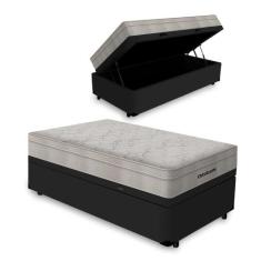 Box Baú com Colchão de Molas Ortobom AirTech Solteiro, Preto