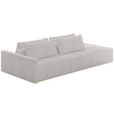 Sofá Ilha Modular Para Sala 232cm com Puff Dublin K01 Bouclê Creme - Lyam Decor