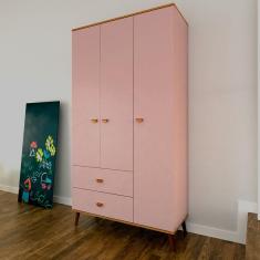 Guarda-Roupa Infantil Bartira Ternura com 3 Portas, 2 Gavetas - 106,8 cm de Largura