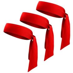 Faixa de cabeça esportiva esportiva para homens e mulheres, pacote com 3 faixas de cabeça ninja ajustáveis para karatê com absorção de suor e treino para basquete, corrida, tênis, atletismo