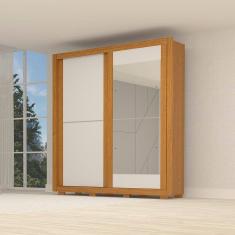 Guarda-roupa Casal 2 Portas de Correr com Espelhos 100% Mdf Antúrio Espresso Móveis Cinamomo/Off White