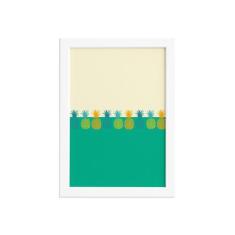 Quadro Abacaxis Meio a Meio Moldura Branca 22x32cm - Quartinhos