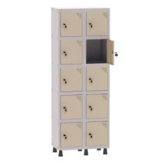 Armário Guarda Volume Locker Roupeiro 2 Vãos 10 Portas Aço GRF502/10 C