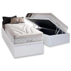 Conjunto: box com baú branco  + colchão herval american solteiro 88x18