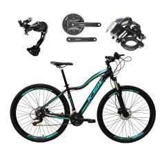 Bicicleta 29 Feminina KSW MWZA Câmbio Shimano Alívio 27v K7 Freio Hidráulico Kit 3x9 Suspensão Trava-Feminino