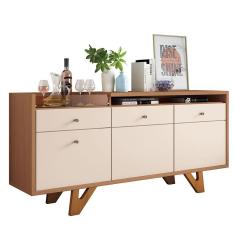 Buffet Aparador Decorativo com Bandeja Lateral Estilo Bar