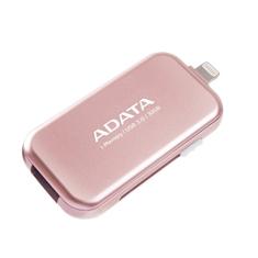 ADATA Flash Drive retrátil Lightning com certificação MFi de 32 GB/USB 3.0 para iPad, PC, ouro rosa (AUE710-32G-CRG)