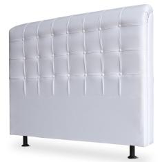 Cabeceira Estofada Cama Box Casal Louise 140cm Branco