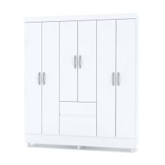 Guarda Roupa Solteiro 6 Portas 153 cm Rio Plus Branco/Camarim - Pallazio
