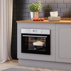 Balcão Forno Embutir com Tampo Emily Espresso Móveis Cinza/Nature