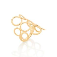 Anel Rommanel Banhado Ouro Círculos Vazados 511048, 22