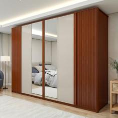 Guarda Roupa Ollie 6 Portas 6 Gavetas 6 Prateleiras 100% MDF com Espel