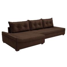 sofá de canto guarapari veludo café