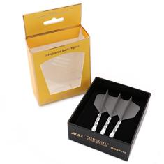 CUESOUL Eixo de dardos integrado ROST T19 e voos em forma de asa grande cinza 33 mm - diga adeus ao voo de dardos de queda