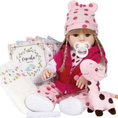 Boneca Reborn Silicone Bebê Realista Menina Girafinha Loira - Cegonha 