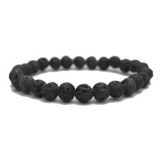 Pulseira Pedra Natural Lava Vulcânica Preto - Vorax acessórios