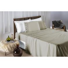 Jogo de cama casal super king infinity exclusivo bordado micro percal 