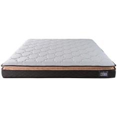 Colchão Casal Hellen Millenium Espuma D33 com Pillow Top e Revestimento em Tecido Jacquard 19x138x188cm - Marrom/Branco