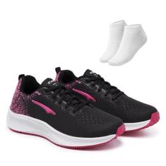 Kit Tênis Feminino Esportivo Ortopédico Para Academia Treino + Meia - 