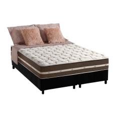 Cama Box Queen: Colchão Molas Anjos Superlastic Classic + Base crc Suede Black(158x198)
