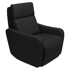 Poltrona Decorativa Reclinável Elétrica Moroni Couro Preto